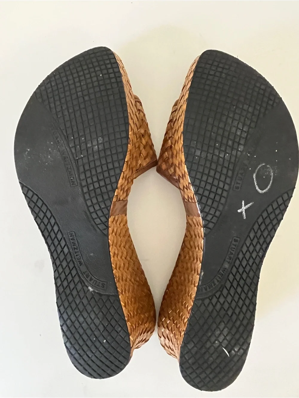 Stuart Weitzman Woven Leather Platform Wedge Slide Sandals Brown Women’s 8 - Picture 5 of 5